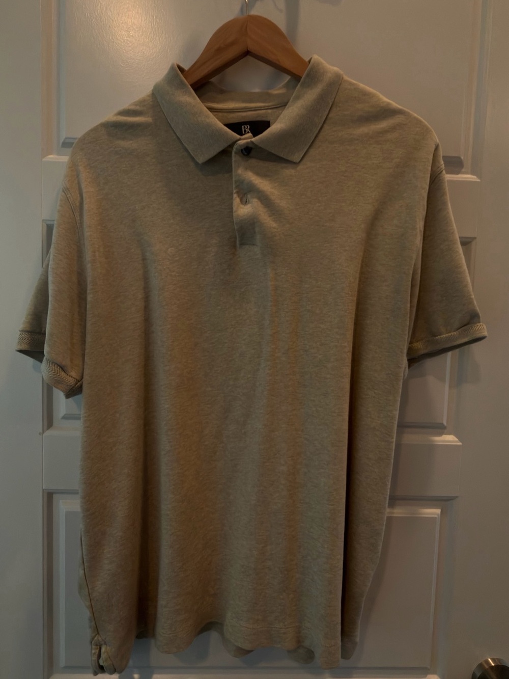 Banana Republic Luxe Touch Polo – Men’s Large – Heather Oatmeal Beige